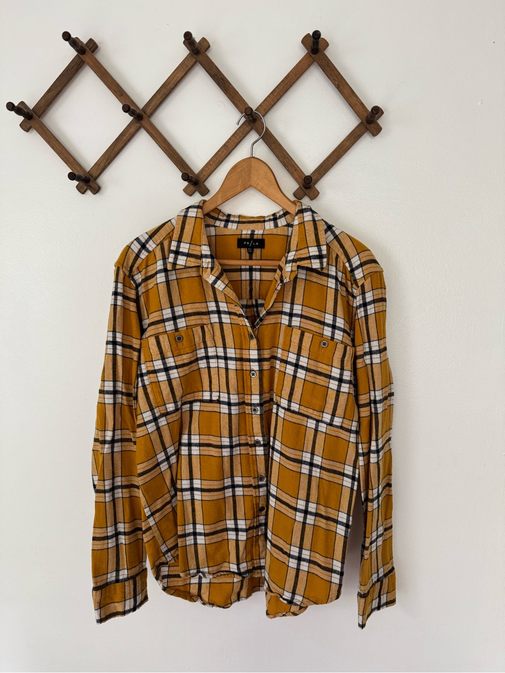 Pacsun Mustard Plaid Button-Down Shirt